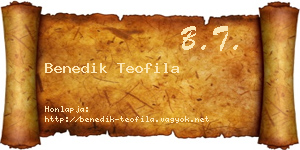 Benedik Teofila névjegykártya
